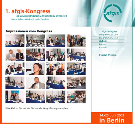 Ankündigung afgis-Kongress 2003